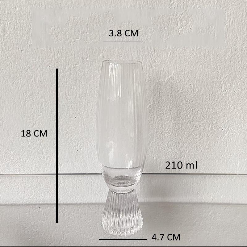 Round Drum Water Cup Ins Style Glass Fat Round Cup Stripe Cute Milk Coffee Cup Simple French Drinking Utensils Desktop Ornaments