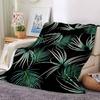 1pc Palm Leaves Pattern Blanket Lightweight Flannel Throw for Sofa Bed Travel Camping Livingroom Office Couch Chair