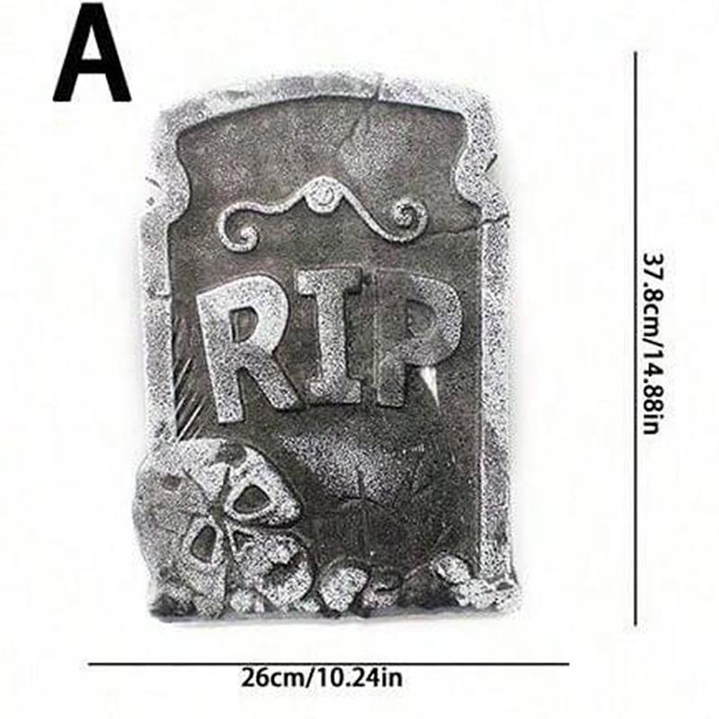 1PC Halloween Foam Tombstone with RIP Letters Scary Graveyard Decoration for Yard Haunted House Party Display Easy Assembly