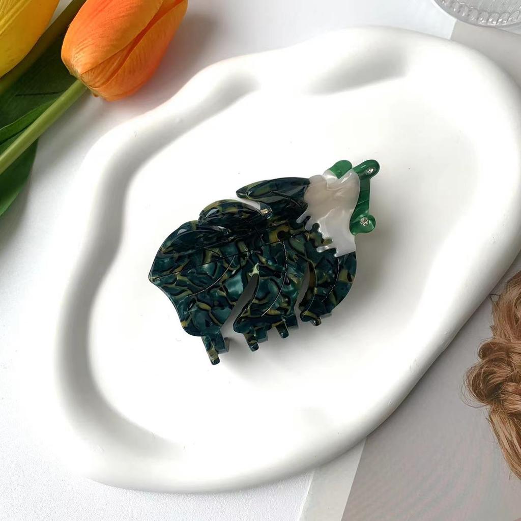 1pc New Lotus Leaf Frog Grip Clip Fashion Cartoon Ginkgo Leaf Hair Clip Animal Shark Clip Hair Accessories