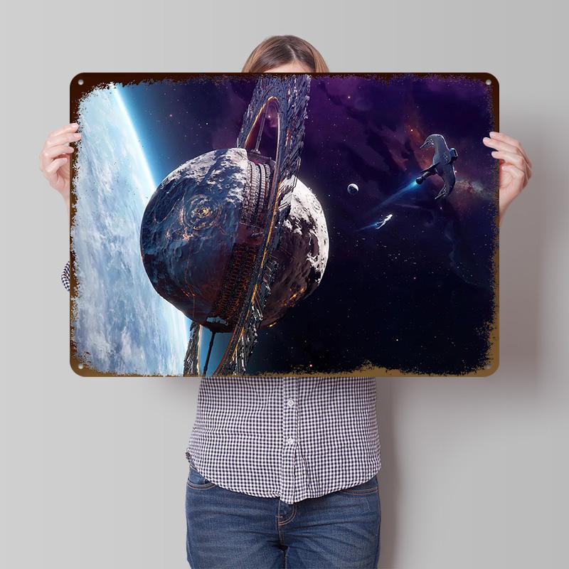 Fissure Printed Poster Customized Wall Art Retro Vintage Metal Tin Signs for Modern Home Decoration Ornaments Custom Plate House 20x30cm(7.8x11.8inch)