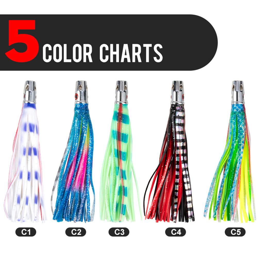 Copper Head Octopuses Squid Skirt Baits Seawater Fishing Lures Octopuses Squid Skirt Trolling Lures Octopuses Baits