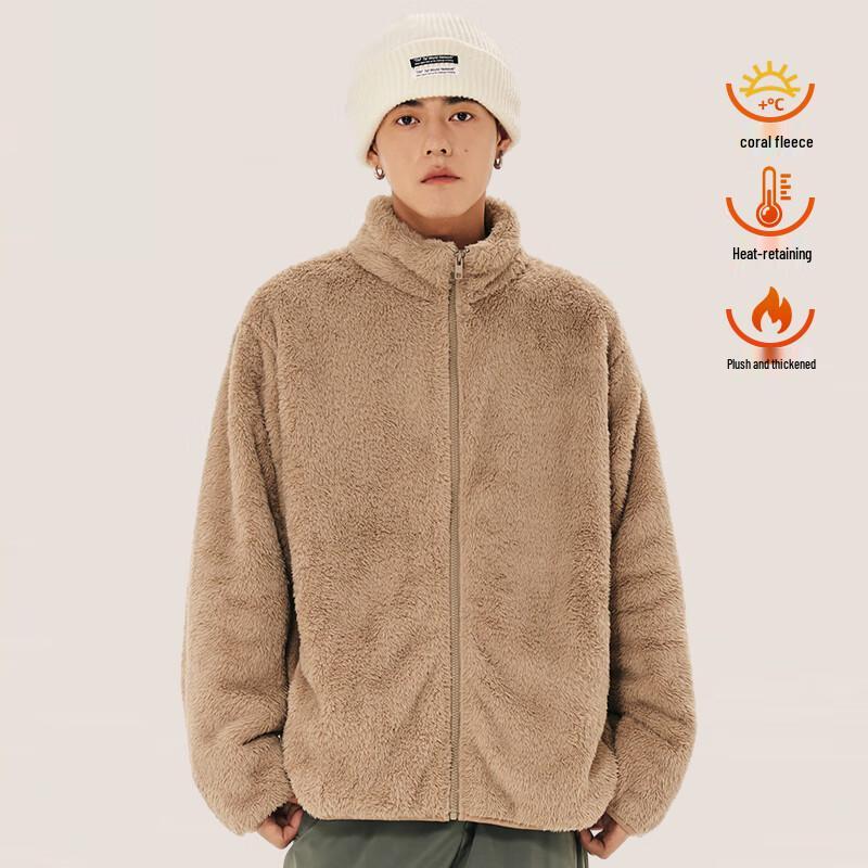 Jeanswest Unisex Plush Fleece Stand-Collar Jacket