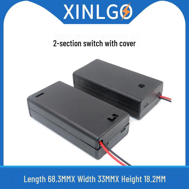 Size 5 Battery Box with Lid and Switch: Holds 1-8 AA 1.5V Cells