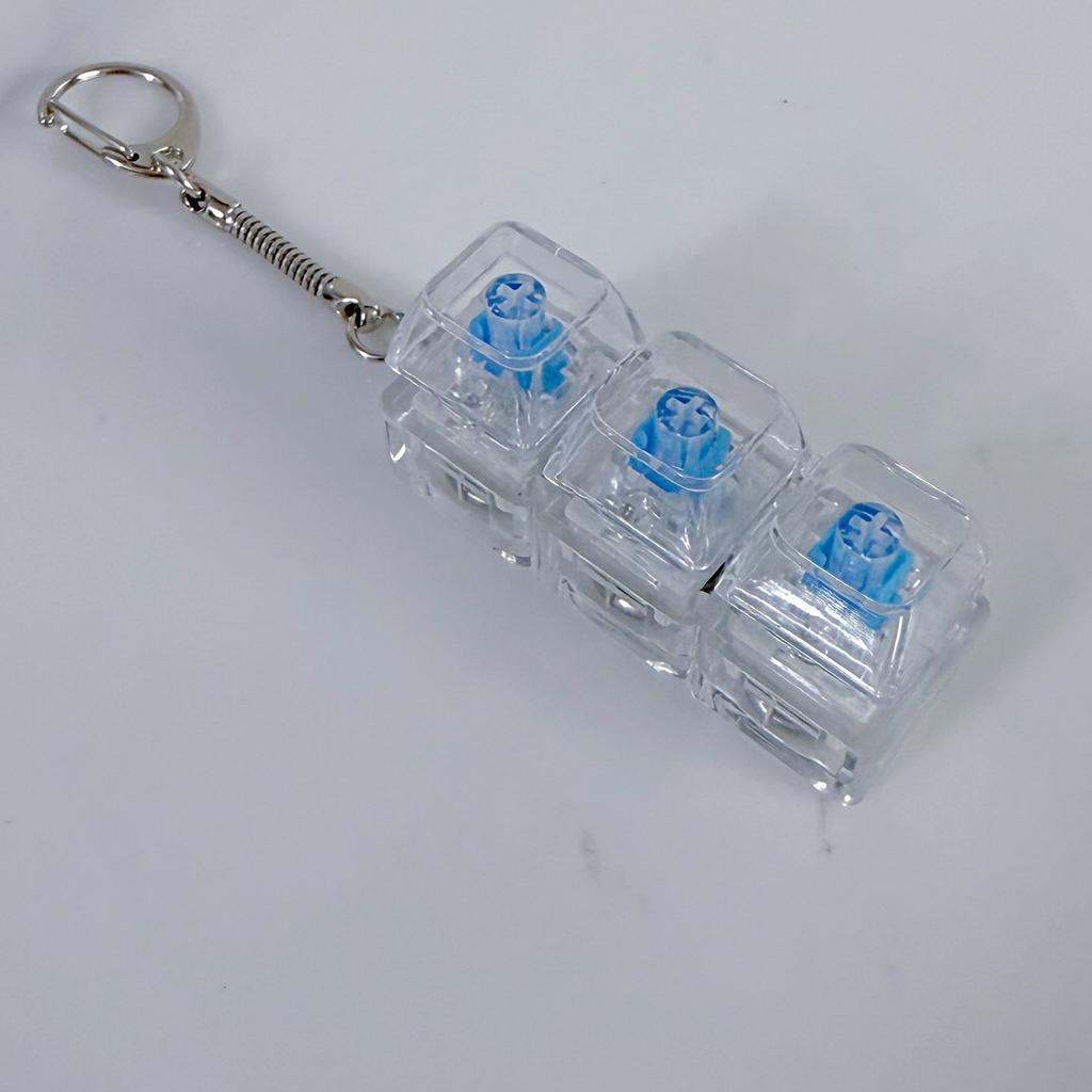 Pc High Transparency Material Transparent 3 Key Decompression Test Shaft Press Sound Crisp Hole Hole Key Buckle With Light