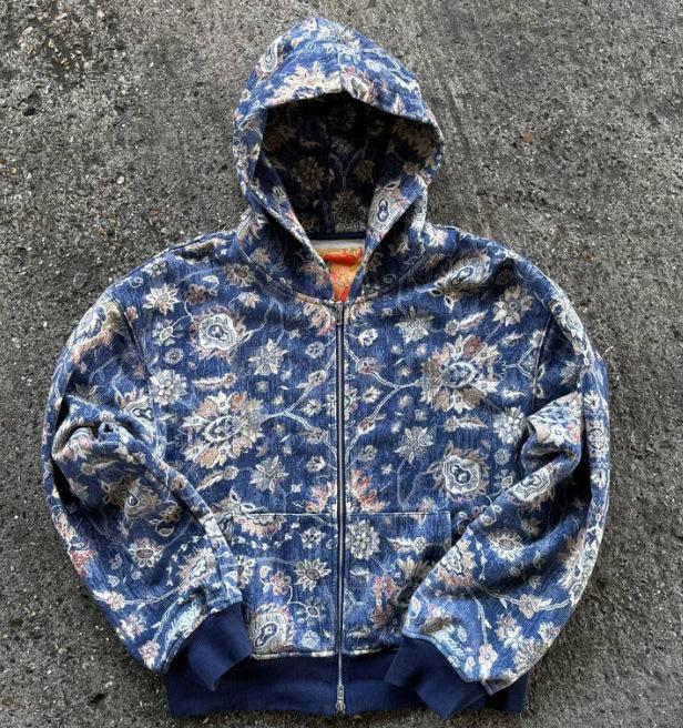 Damen Kapuzen-Reißverschluss-Strickjacke Jacke mit Langen Ärmeln, 3D-Druck - 2025 Mode