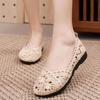 Sommer Damen Ethnischer Stil Atmungsaktive Mesh-Spitzen-Flats - Ideal für die Schwangerschaft