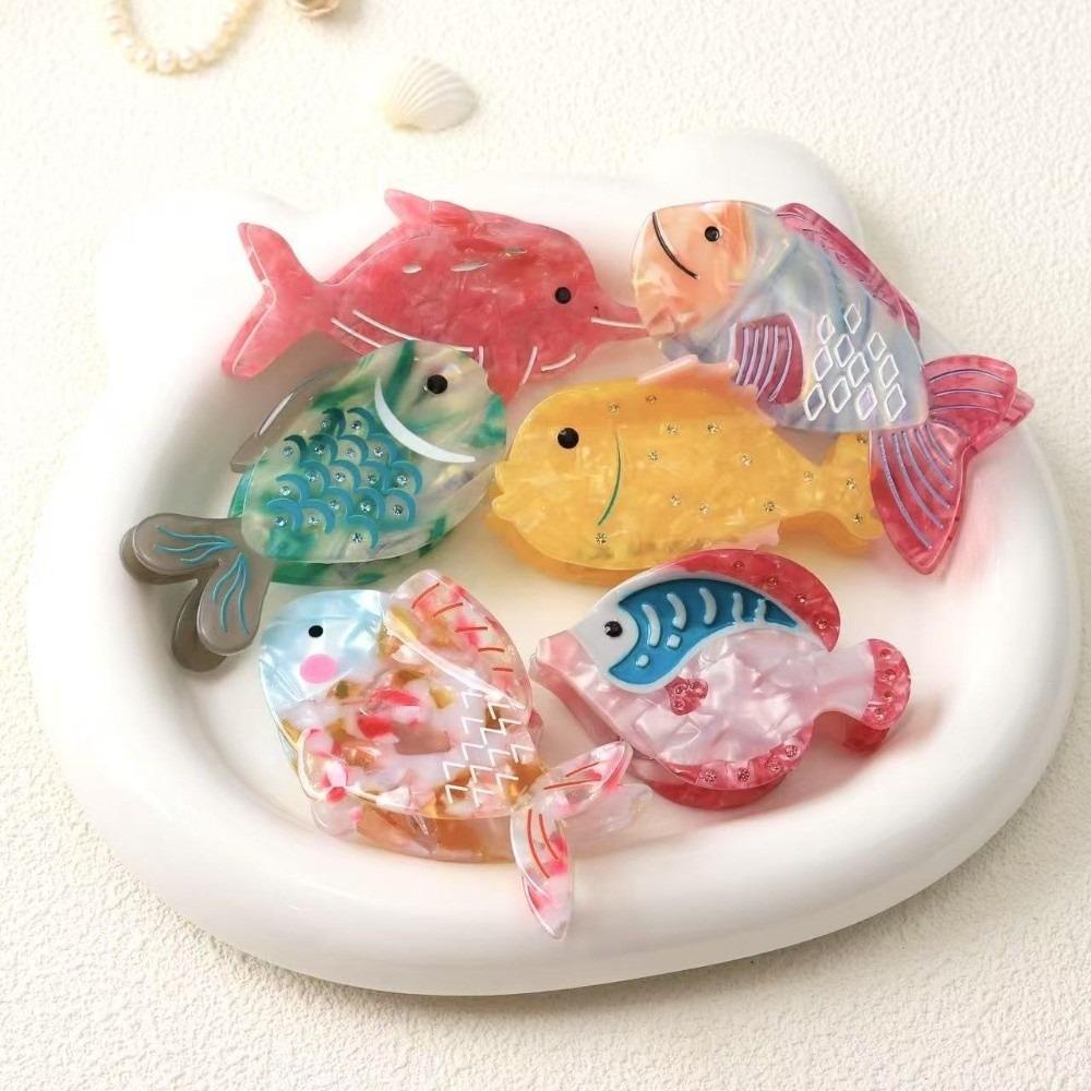 Dolphin Shark Clip Cartoon Acetic Acid Hair Claw Sweet Fish Hair Claw  Daily