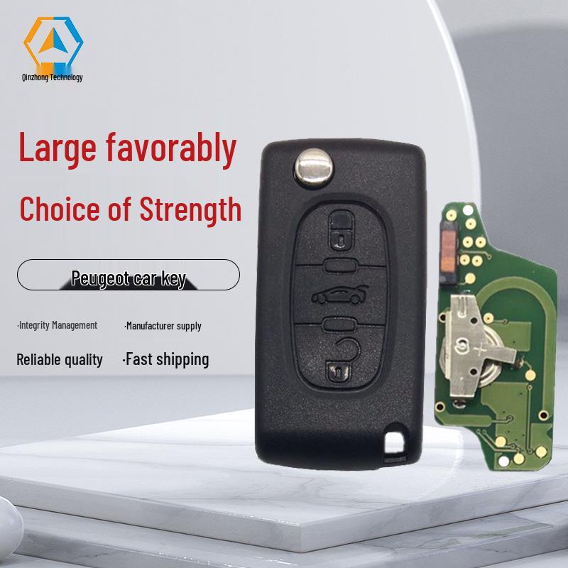

Peugeot 3-Button Car Key with Trunk, 433 Frequency, 7941 Chip 3-button 0523 with slot