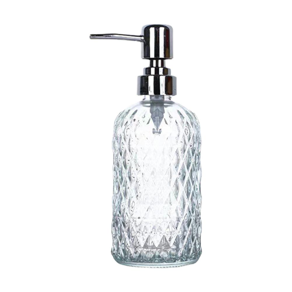 480ml Glass Sub-bottling Refillable Hand Sanitizer Body Wash Hand Pump Dispenser Stainless Steel Pump For Kitchen Home Bathroom