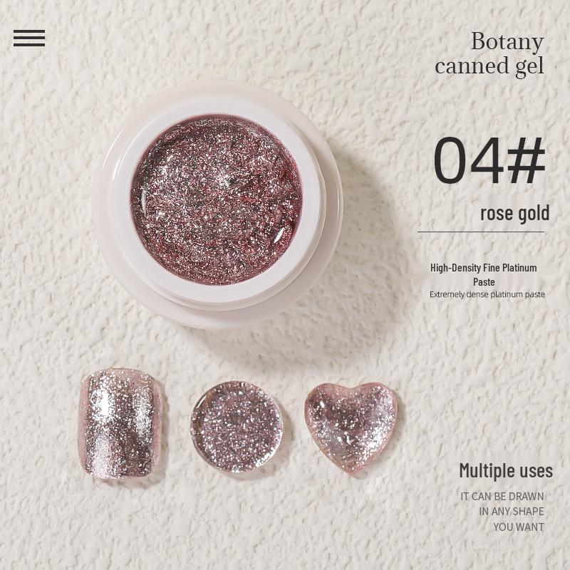 

Гель-лак для ногтей с мелким глиттером цвета платинового серебра 5 г - Высокой плотности, эффектный японский дизайн, совместим со светотерапией.