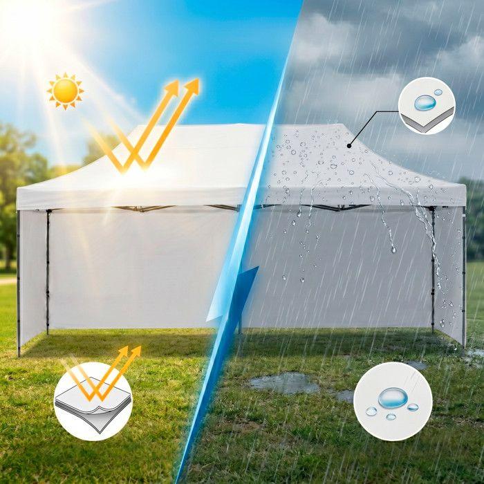 Pavillon pliant de réception jardin - SPRINGOS - GP0006 - 3x6 m - Structure acier - Toile Oxford 420D hydrofuge