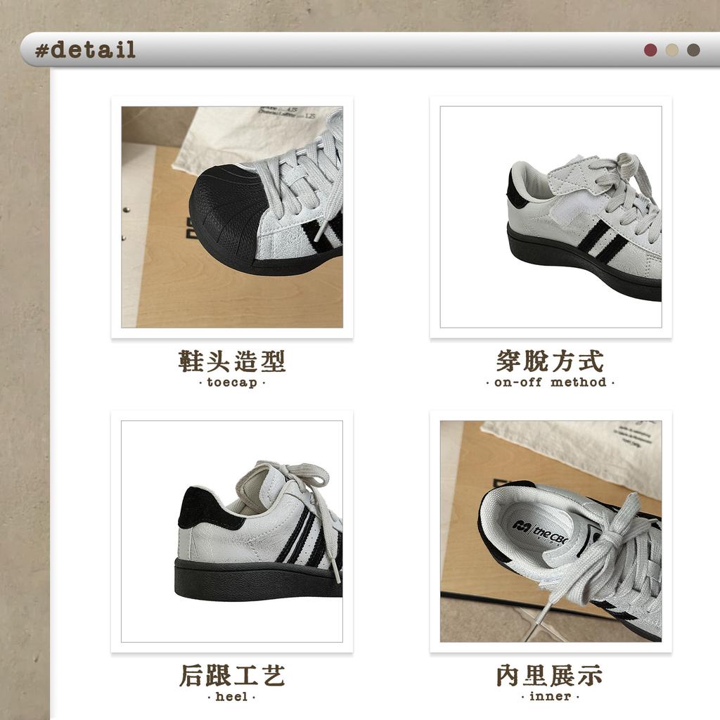 XSHX big head shell shoes new wide spread toe children's shoes boys and girls Velcro rubber outsole Wenzhou shoes autumn new