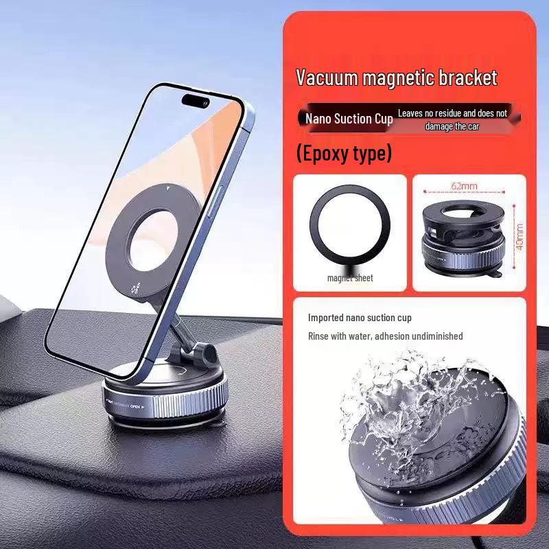 Magnetic Alloy & Plastic Car Phone Holder with Strong Suction for Navigation