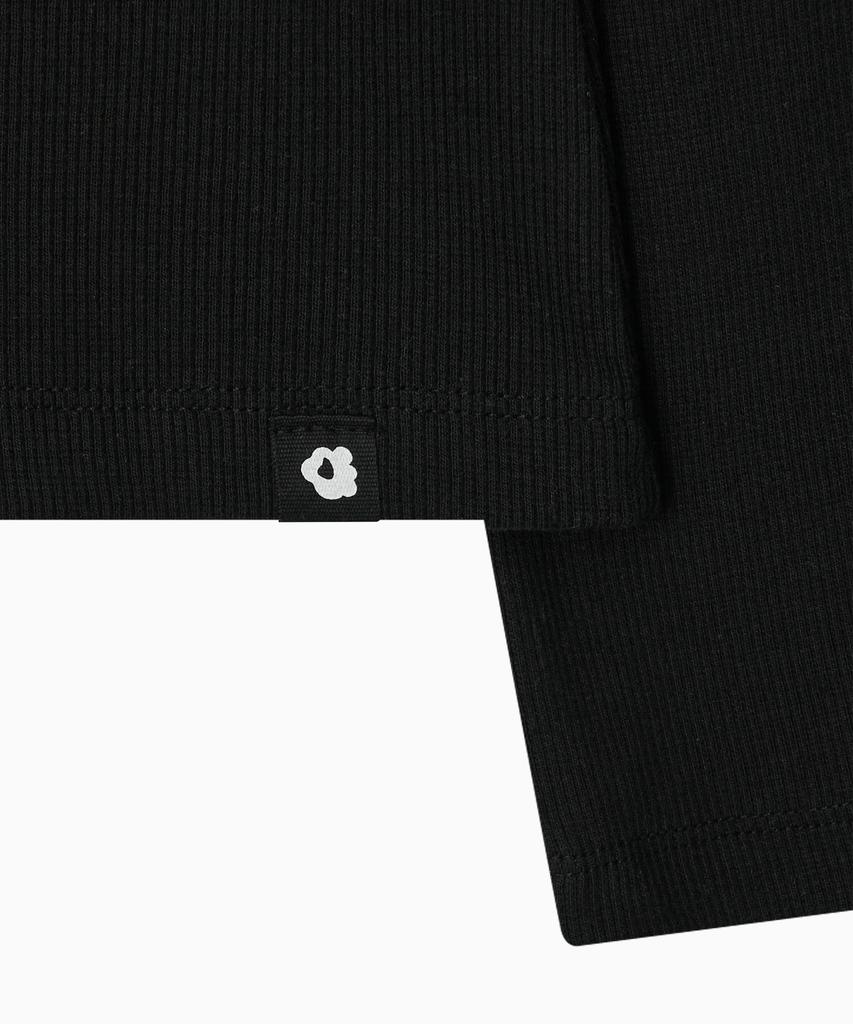 Ohesio Henley Neck Button Long Sleeve, Black