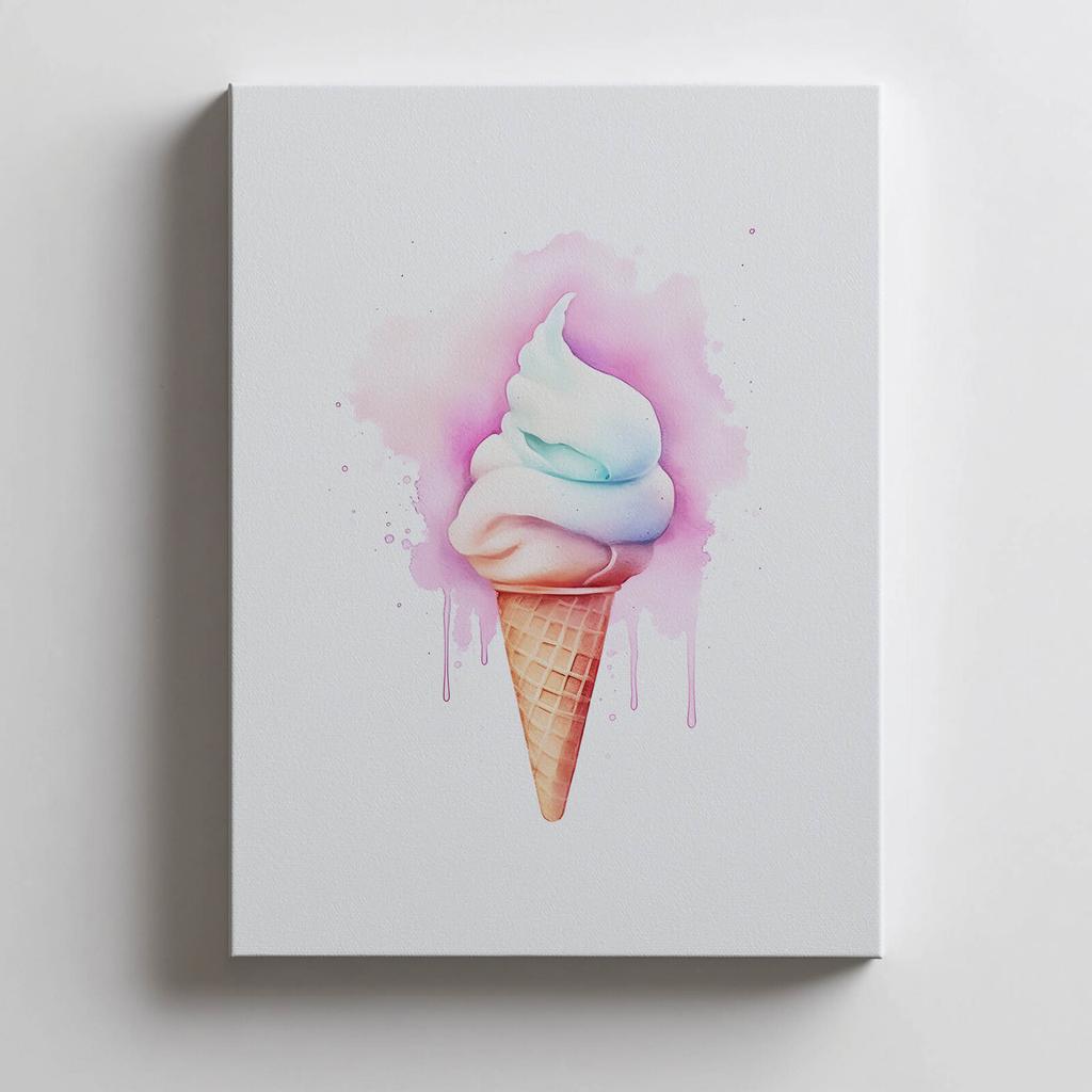 Tęczowe Lody Tęczowe Lody, 50X70 Cm, Bez Ramy, Płótno Premium Na Blejtramie