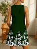 Elegantes ärmelloses Midi-Kleid mit floralem Print für Damen (Europäisch & Amerikanisch), Übergrößen erhältlich