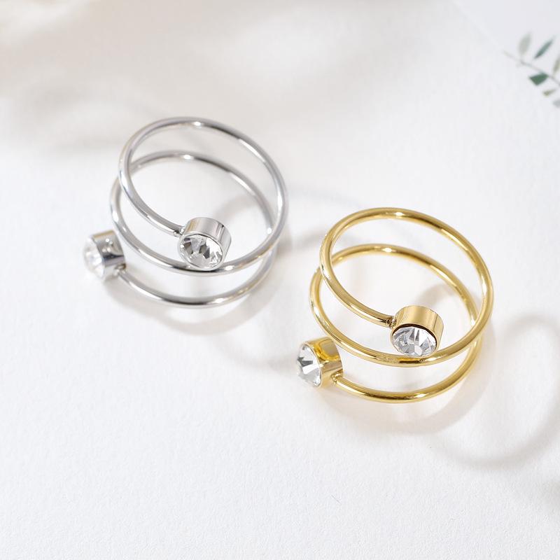 European and American Multi-Layer Stainless Steel Ring: Simple, Generous, Creative Design