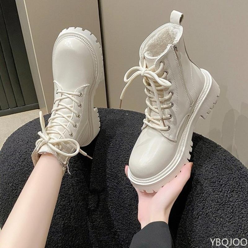 Fashion Round Toe Women's Thick Soled Shoes for Autumn Winter Versatile Warm Non Slip Comfortable Daily Casual Women's Shoes