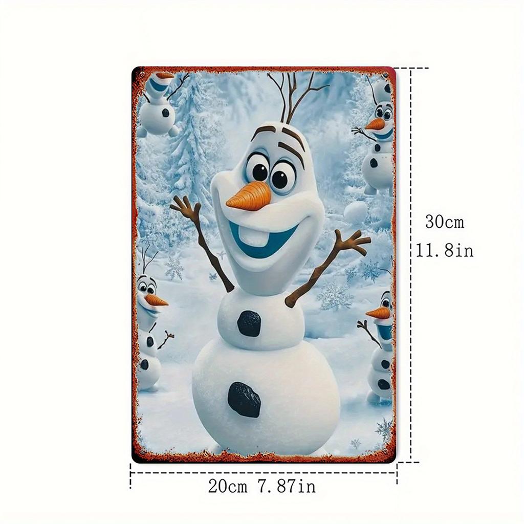1pc Iron Painting Disney Frozen Olaf Snowman Metal Wall Decoration Iron Art Hanging Ornament Living Room Wall Decoration 20.32cm