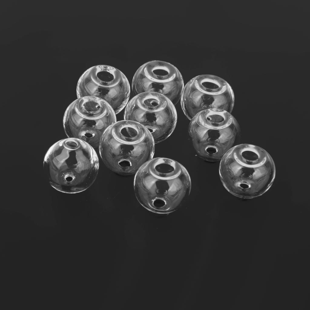10Pcs Mini Empty Glass Ball Bottles Pendant Wish Findings Clear 12mm