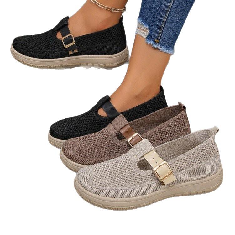 Spring Summer Flyknit Breathable Women's Slip-on Loafers
