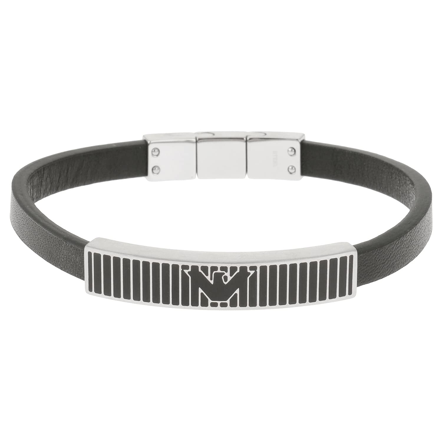 

Emporio Armani Eagle Logo Stripe Leather Bracelet [Used]