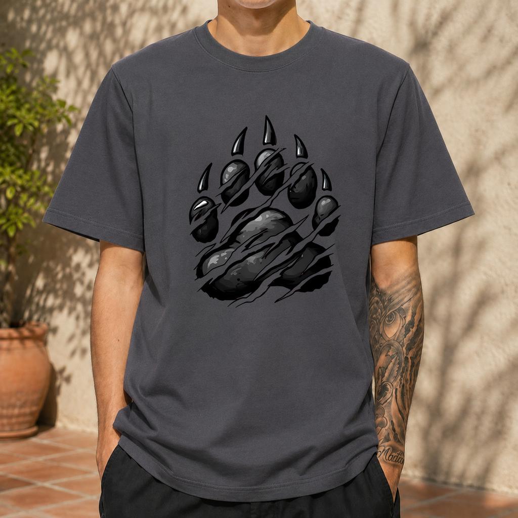 2026 New Pure Cotton Tshirt With Beast Claw Scratch Print Crew Neck Short Sleeve Casual Top