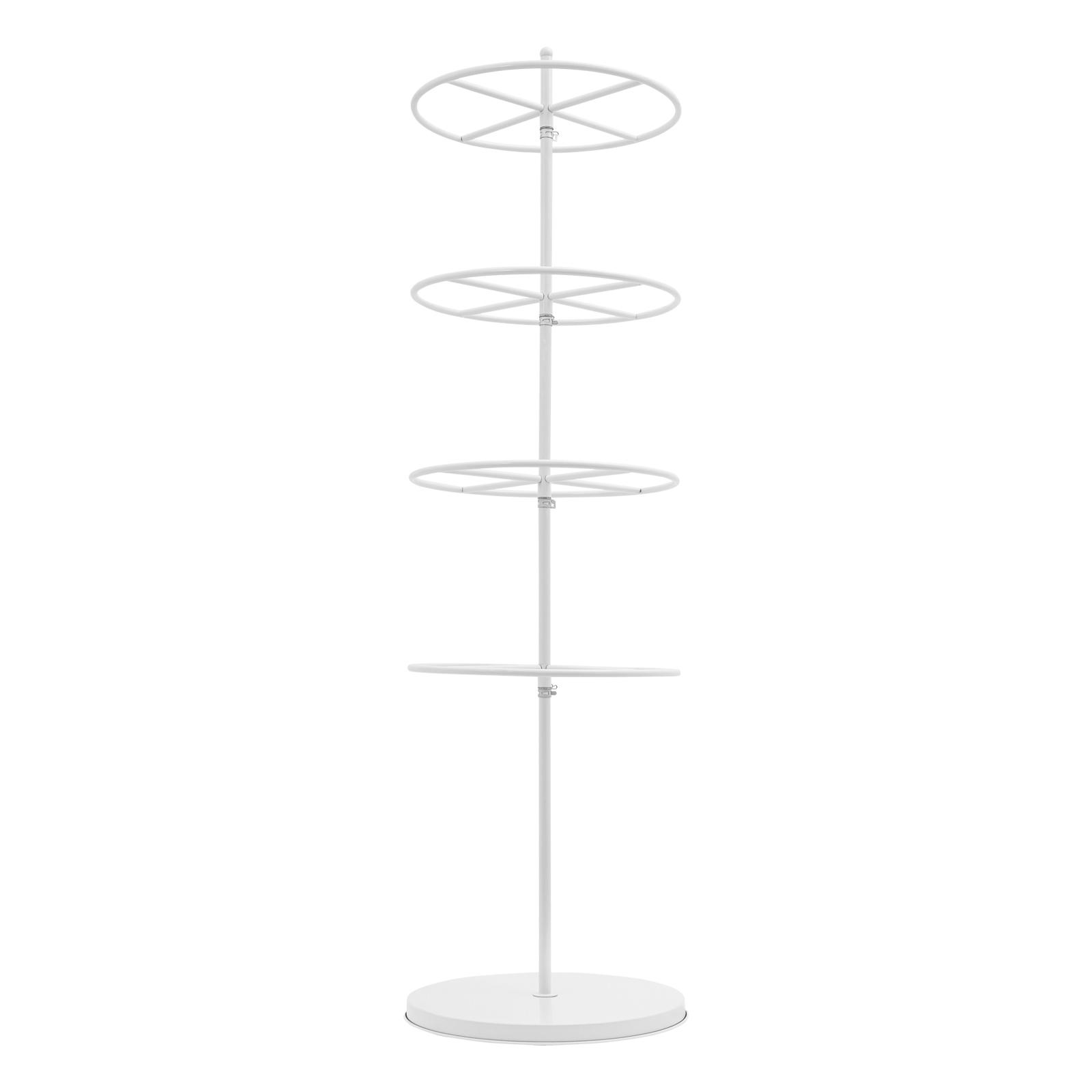 Круглая вращающаяся витрина, круглая вешалка для одежды, металлическая вешалка для одежды, круглая вращающаяся полка-спиннер для торговых центров и выставок. белый