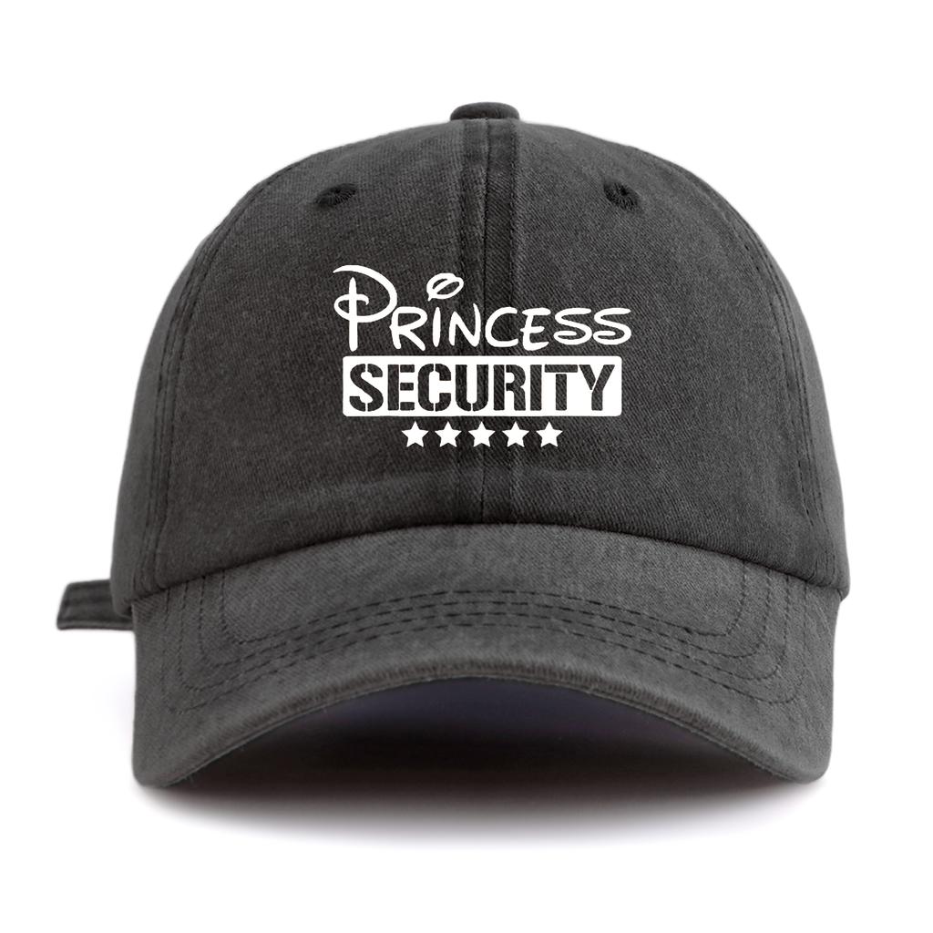 1pc Princess Security Print Washed Baseball Cap for AdultsMinimalist Retro Style Casual Soft Adjustable Dad HatPerfect As Gift
