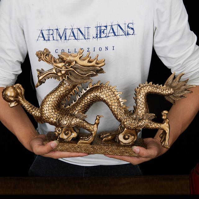 New Style Lucky Dragon Resin Decoration Living Room Bedroom Study Creative Decoration Shop Opening Auspicious Crafts WSHYUFEI
