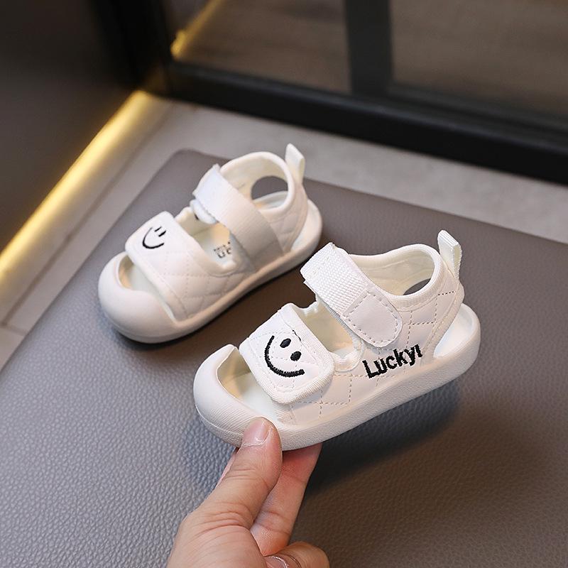 

Сандалии для малышей Baotou со смайликами (0-2 года) - Детская обувь Anti-Kick для мальчиков и девочек Size 15 / 11.5cm inner белый