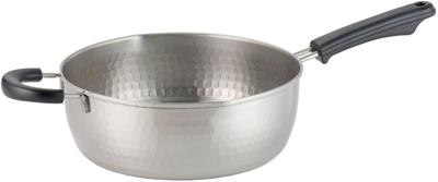 Yoshikawa Yukihira Pot 24cm Made In Japan IH Compatible Ajiichi Stainless Steel Yukihira Pot SJ3415
