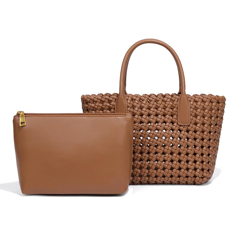 Nischen Handgefertigter Gemüsekorb Damenhandtasche, Personalisierte Windmühlenknoten Handgewebte Tasche, Retro Lässig Vielseitige Mutter und Kind Tasche