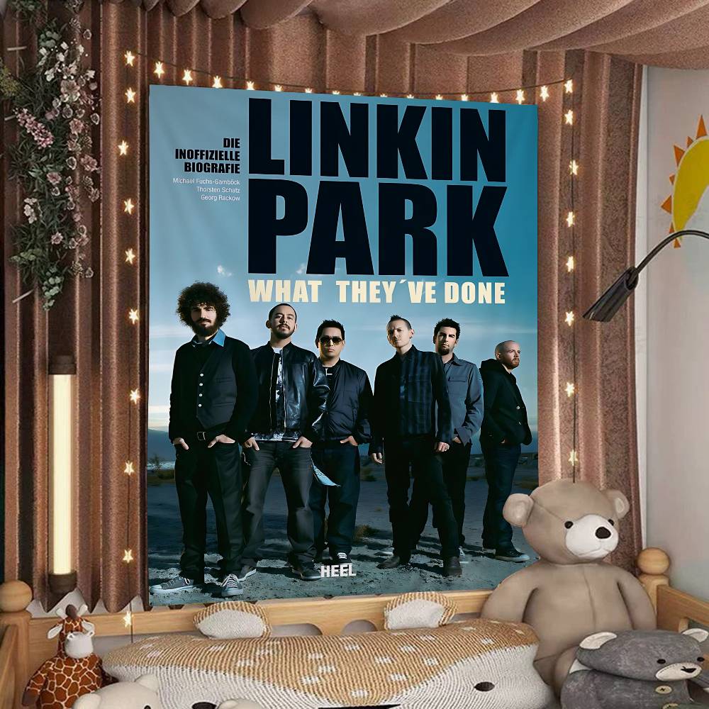 Rock Band LLinkin Cool PPark Hanging Bohemian Tapestry Hanging Tarot Hippie Wall Rugs Dorm Japanese Tapestry