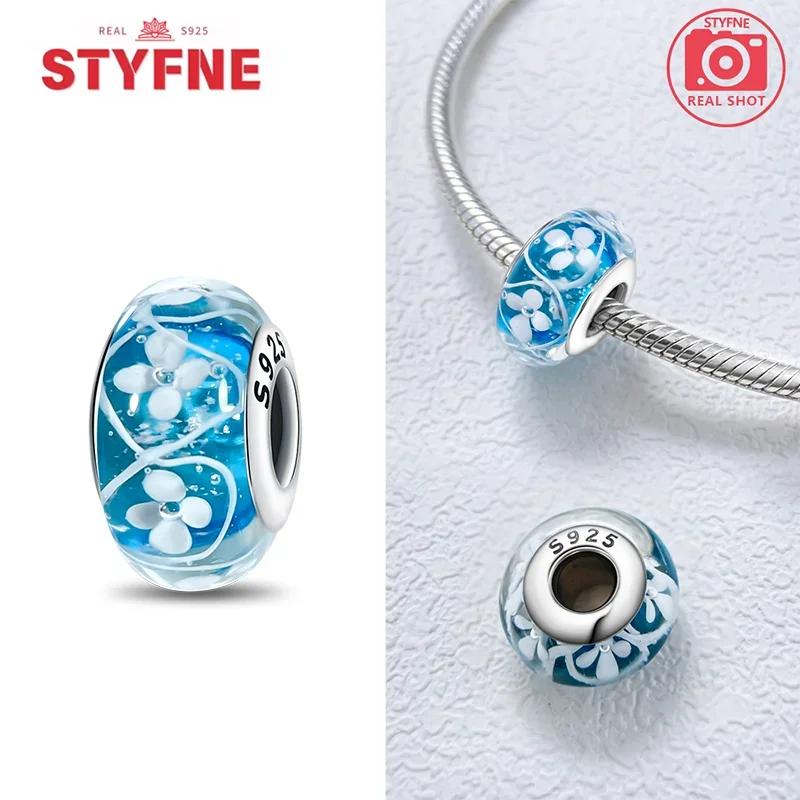 Copper Colorful Flower Series Murano Glass Beads Luxury Charm Fit Original Braceletdiy Fine Jewelry Gift For Women