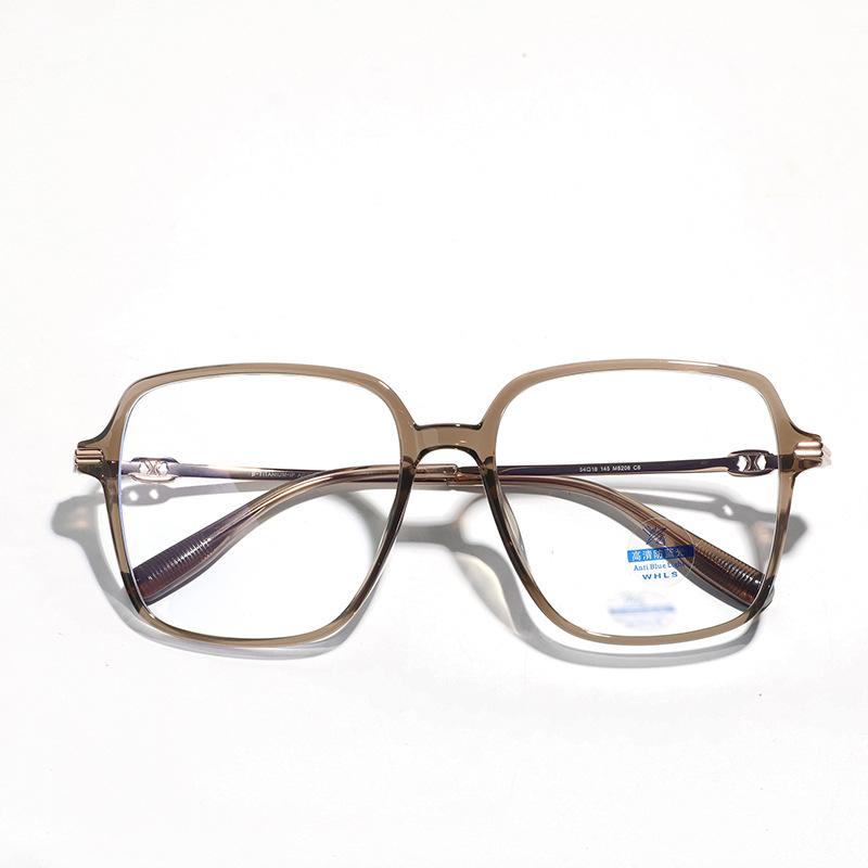 Large Frame Glasses Frame Men, Metal Titanium Frame Tr90 Can Be Matched With Myopia Frame Flat Mirror Women