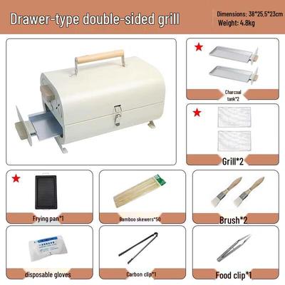 Jundingying Portable BBQ Grill with Griddle Set