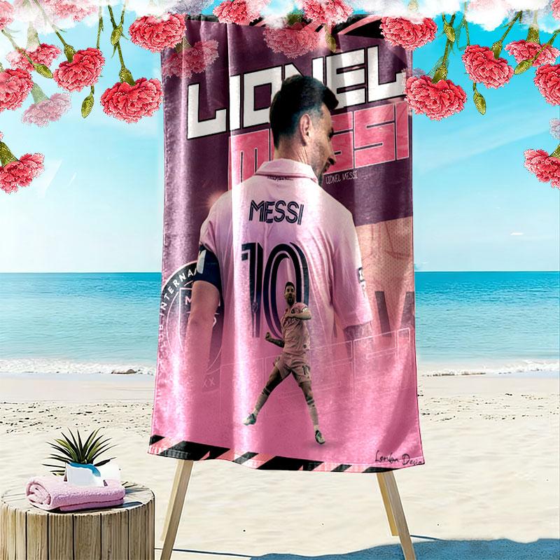Asciugamano da Spiaggia Stampa Master di Messi, Asciugamano Grande Morbido ad Asciugatura Rapida per Spiaggia Campeggio Nuoto