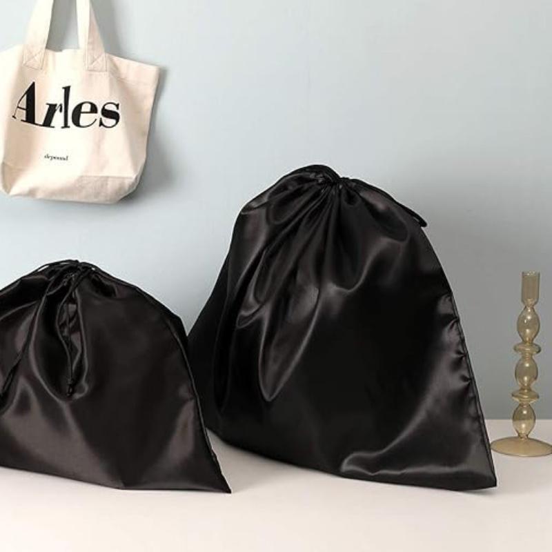 Silk Cloth Dust Bags Fashion Dustproof Travel Drawstring Pouch Thick Dust Cover Storage Bags Handbags
