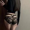 Slip da Donna Estivi in Pizzo Puro Sexy Delicato con Maniche a Sbuffo Laterali in Vita Triangolo Puro Cotone