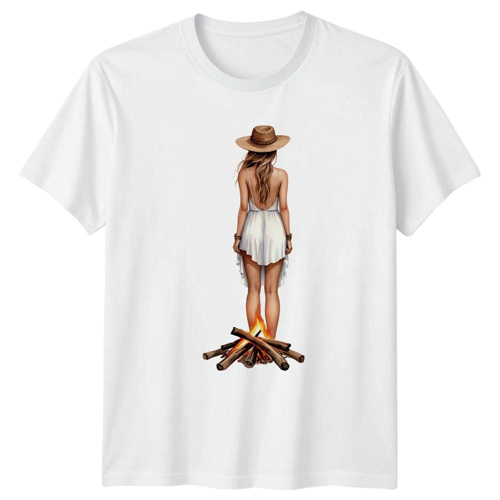 Bohemian Unisex Campfire Lifestyle Graphic Tee Unisexs Unisexs T Shirt Unisex S