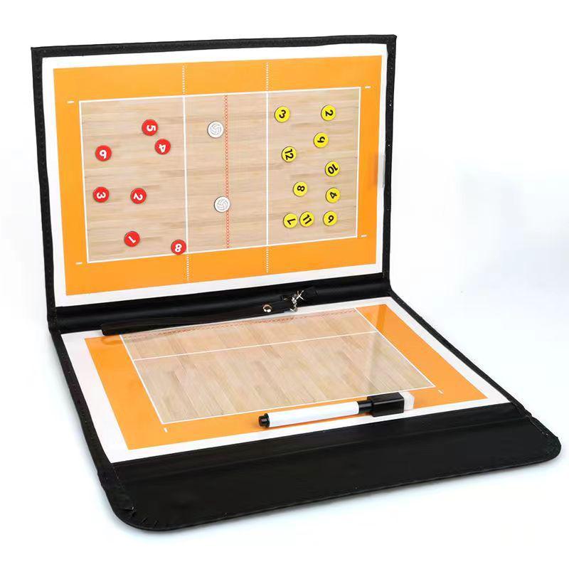 

Foldable Magnetic Volleyball Strategy Board with Chess Pieces and Pen