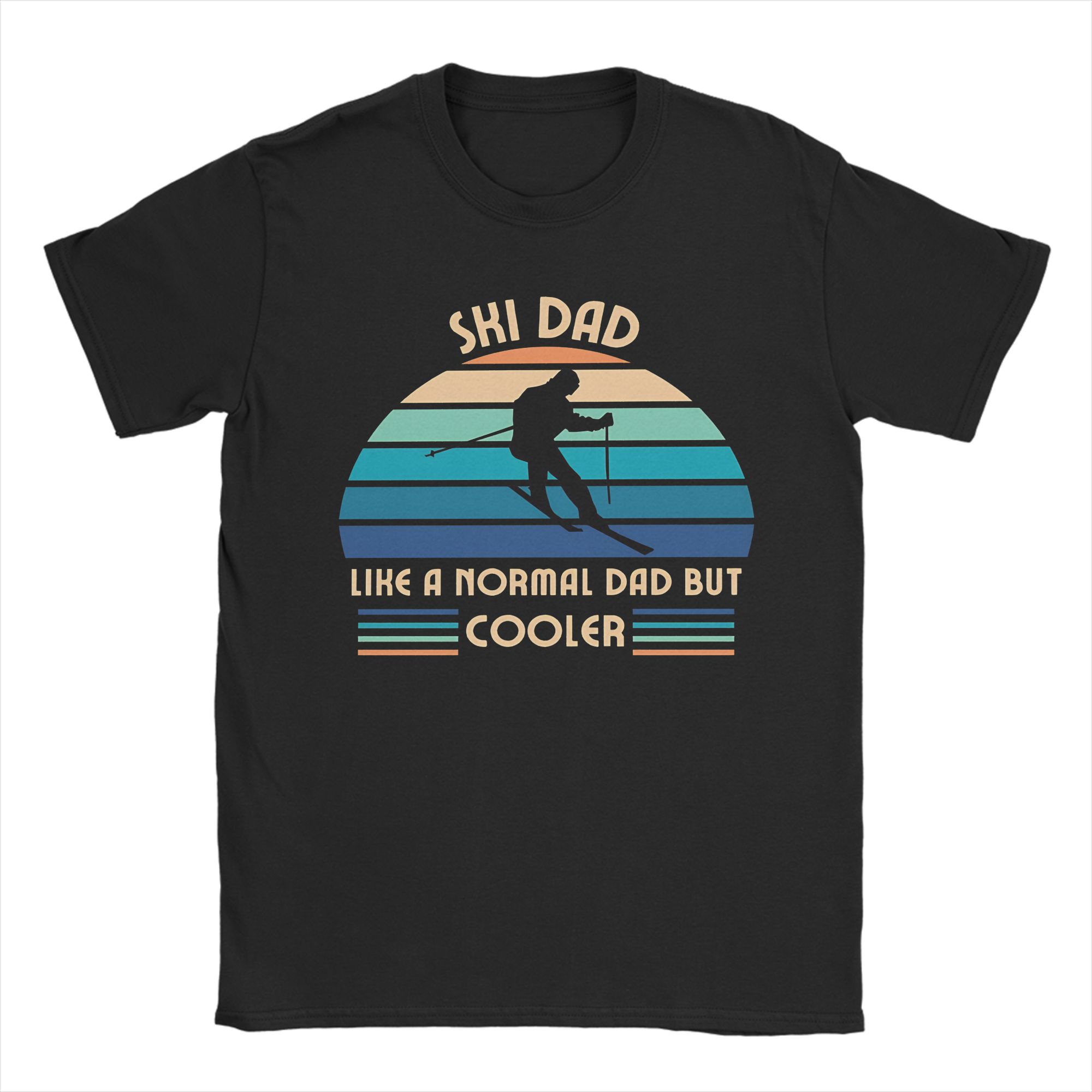 

Skiing Dad Ski Dad Like A Regular Dad Cotton TShirt For Couple Beach Streetwear TShirts Plus Size Print Clothing S
