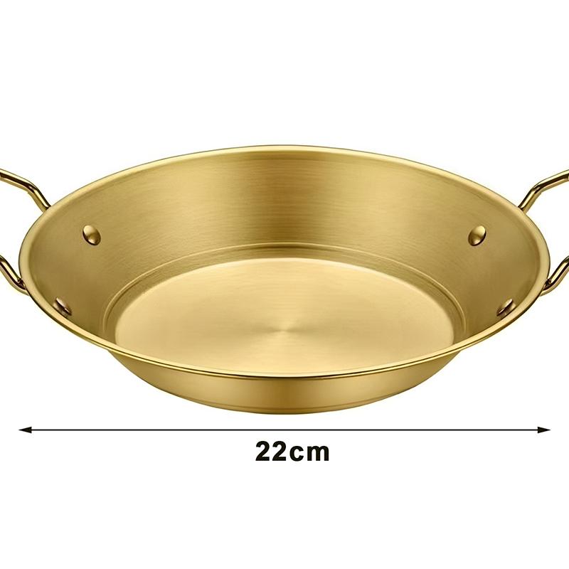 Stainless Steel Seafood Rice Pans With Handle Korean Frying Pan Kitchen Cookware золотой