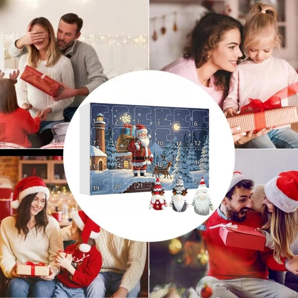 Adorable Christmas Gnome Countdown Advent Calendar Blind Box Toy Set For