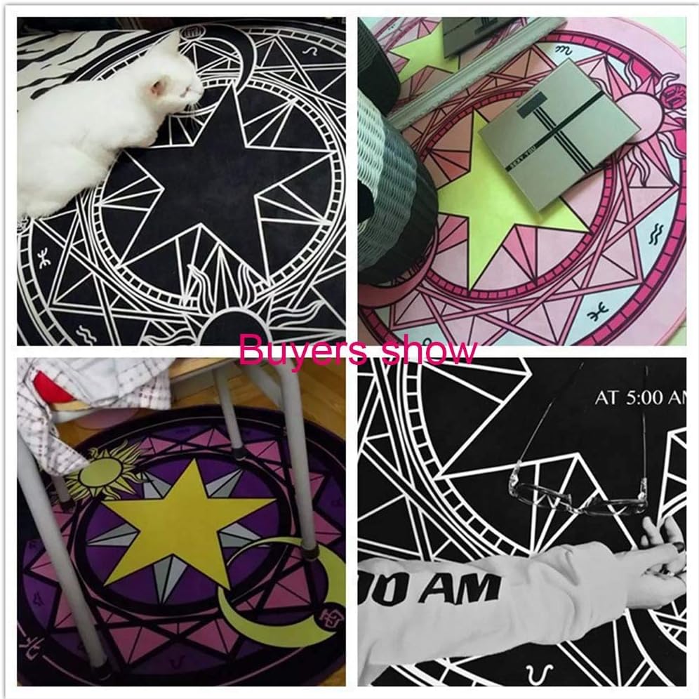 Celestial Astrology Zodiac Sign Tarot Cosmic Mat Round Witchy Spiritual Home Decor Boho Rug Floor Accent Mat Coaster for Gifts