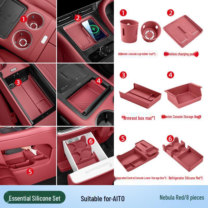 Essential Silicone Mat Set for AITO M7, M8, M9 Interior Decoration - Fits 26 Models