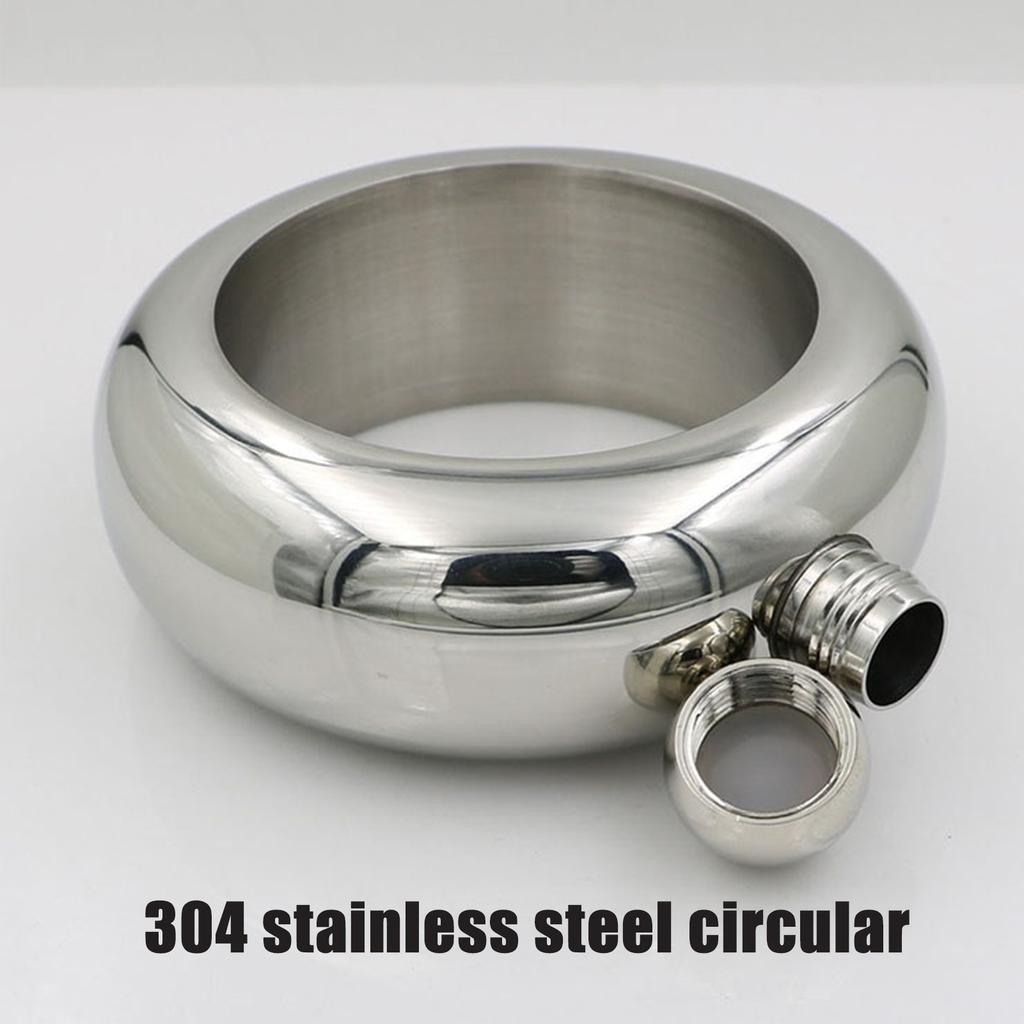 304 Stainless Steel 100 Ml Hip Flask Bracelet 3.5 Oz Creative Bangle Hip Flask Set with Funnel for Wine Whiskey Alcohol Cocktail
