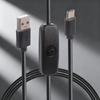 Long USB To Type C Charging Cable with Power Switches Plastic Texture for Charging Phones Fan Light and More Gadgets